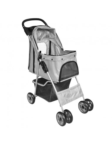 Passeggino per Cani/Gatti Pieghevole Grigio