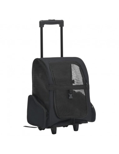 Trolley Trasportino per Animali Pieghevole Multifunzione Nero
