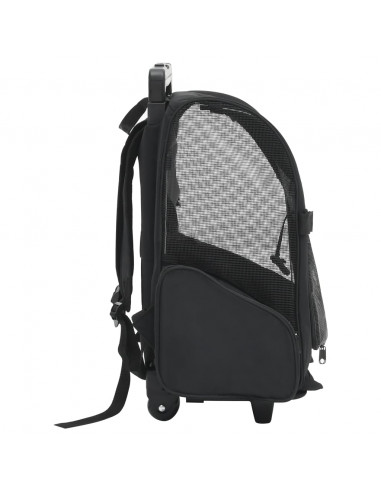 Trolley Trasportino per Animali Pieghevole Multifunzione Nero