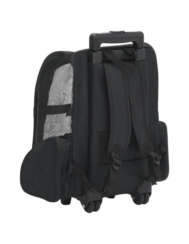 Trolley Trasportino per Animali Pieghevole Multifunzione Nero