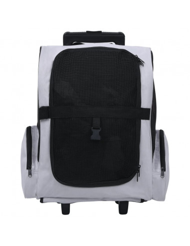 Trolley Trasportino per Animali Pieghevole Multifunzione Grigio