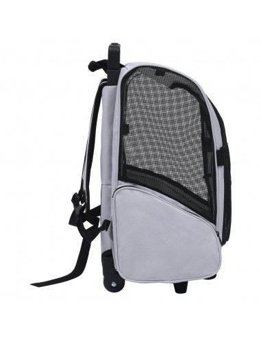 Trolley Trasportino per Animali Pieghevole Multifunzione Grigio