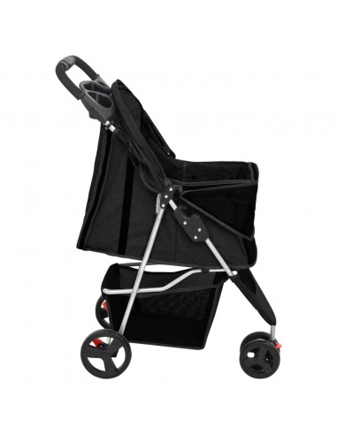 Passeggino per Cani Pieghevole Nero 80x46x98cm Tessuto Oxford