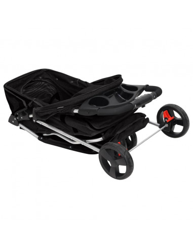 Passeggino per Cani Pieghevole Nero 80x46x98cm Tessuto Oxford