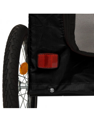 Rimorchio da Bici per Animali Nero Oxford e Ferro