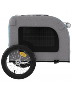 Rimorchio da Bici per Animali Blu e Grigio Oxford e Ferro 2