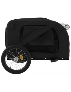 Rimorchio da Bici per Animali Nero Oxford e Ferro 2