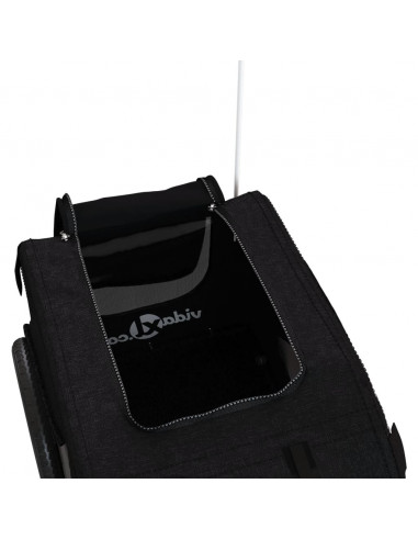 Rimorchio da Bici per Animali Nero Oxford e Ferro