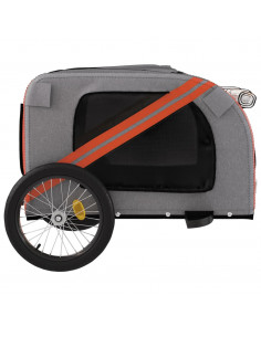 Rimorchio da Bici per Animali Arancione e Nero Oxford e Ferro 2