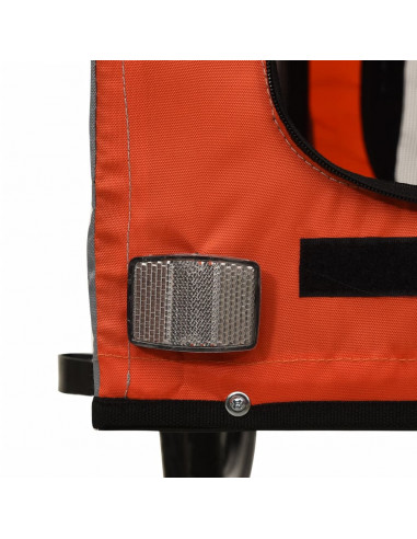 Rimorchio da Bici per Animali Arancione e Nero Oxford e Ferro