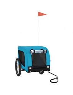 Rimorchio da Bici per Animali Blu e Nero Oxford e Ferro 2