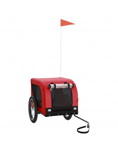 Rimorchio da Bici per Animali Rosso e Nero Oxford e Ferro 2