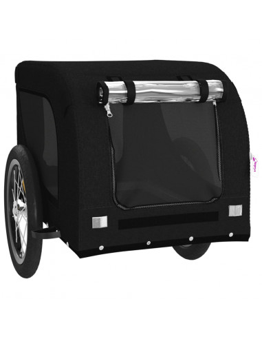 Rimorchio da Bici per Animali Nero Oxford e Ferro