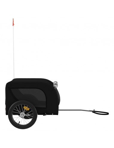 Rimorchio da Bici per Animali Nero Oxford e Ferro