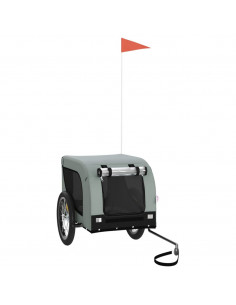 Rimorchio da Bici per Animali Grigio e Nero Oxford e Ferro 2