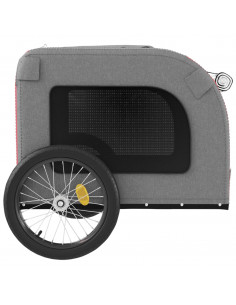 Rimorchio da Bici per Animali Rosso e Grigio Oxford e Ferro 2