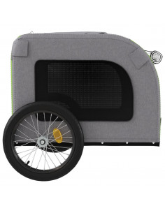 Rimorchio da Bici per Animali Verde e Grigio Oxford e Ferro 2