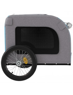 Rimorchio da Bici per Animali Blu e Grigio Oxford e Ferro 2