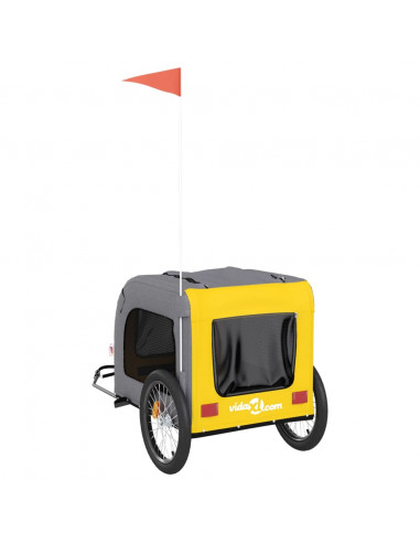 Rimorchio da Bici per Animali Giallo e Grigio Oxford e Ferro
