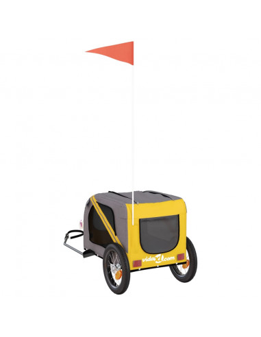 Rimorchio da Bici per Animali Giallo e Grigio Oxford e Ferro