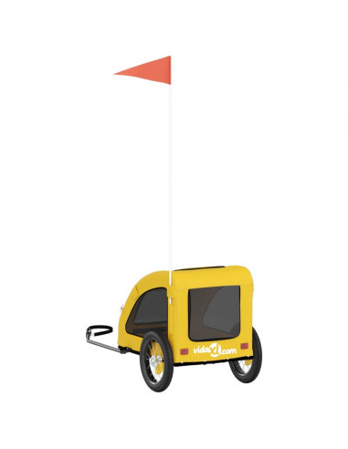 Rimorchio da Bici per Animali Giallo Oxford e Ferro