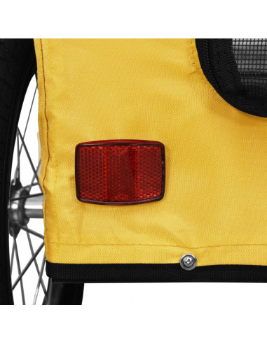 Rimorchio da Bici per Animali Giallo Oxford e Ferro