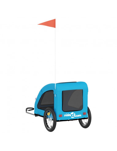 Rimorchio da Bici per Animali Blu Oxford e Ferro