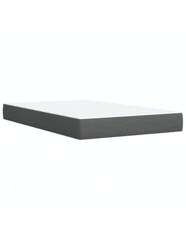 Giroletto a Molle con Materasso Grigio Scuro 120x200 cm Tessuto