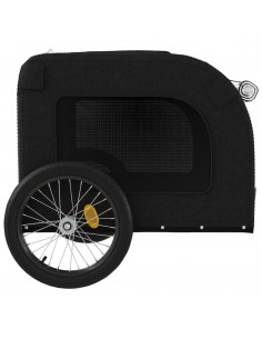 Rimorchio da Bici per Animali Nero Oxford e Ferro 2