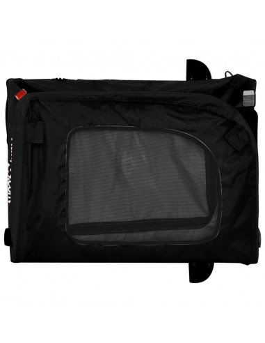 Rimorchio da Bici per Animali Nero Oxford e Ferro