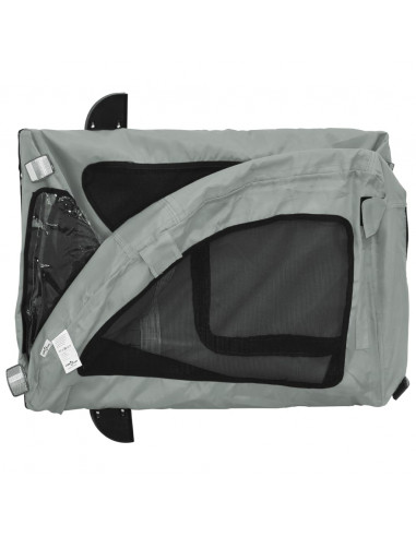 Rimorchio da Bici per Animali Grigio Oxford e Ferro