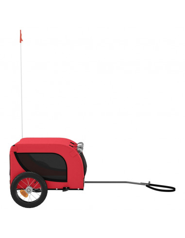 Rimorchio da Bici per Animali Rosso e Nero Oxford e Ferro