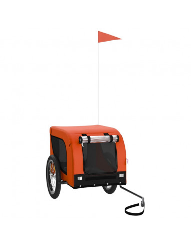 Rimorchio da Bici per Animali Arancione e Nero Oxford e Ferro