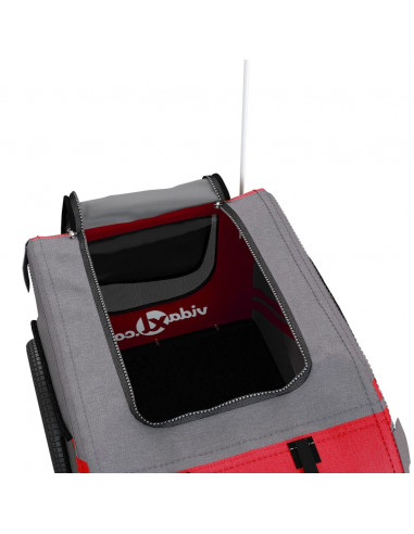 Rimorchio da Bici per Animali Rosso e Grigio Oxford e Ferro