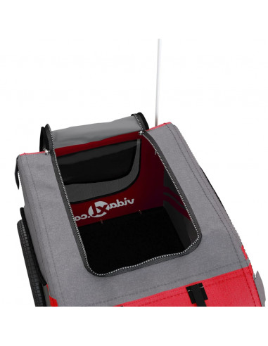 Rimorchio da Bici per Animali Rosso e Grigio Oxford e Ferro