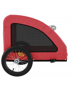 Rimorchio da Bici per Animali Rosso Oxford e Ferro 2