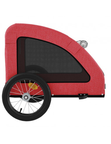 Rimorchio da Bici per Animali Rosso Oxford e Ferro