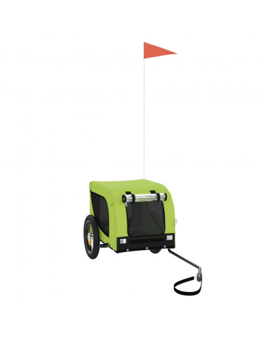 Rimorchio da Bici per Animali Verde e Nero Oxford e Ferro