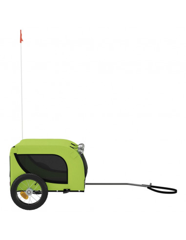 Rimorchio da Bici per Animali Verde e Nero Oxford e Ferro