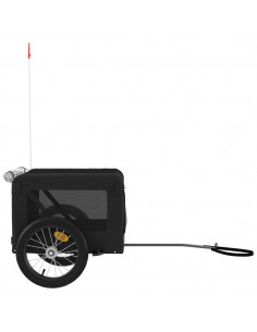 Rimorchio da Bici per Animali Nero Oxford e Ferro 2