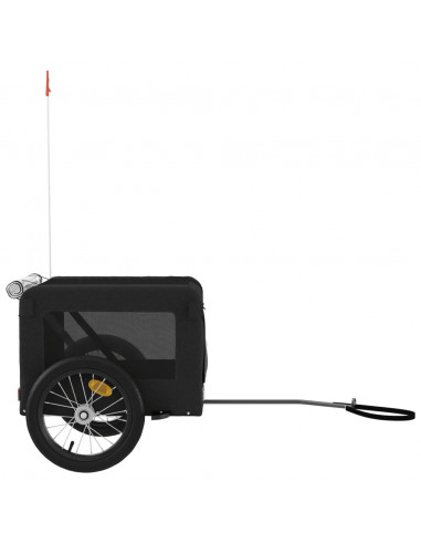 Rimorchio da Bici per Animali Nero Oxford e Ferro