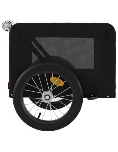 Rimorchio da Bici per Animali Nero Oxford e Ferro