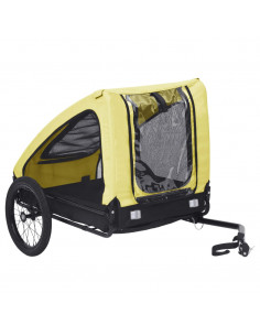 Rimorchio da Bici per Animali Domestici Giallo e Nero 2
