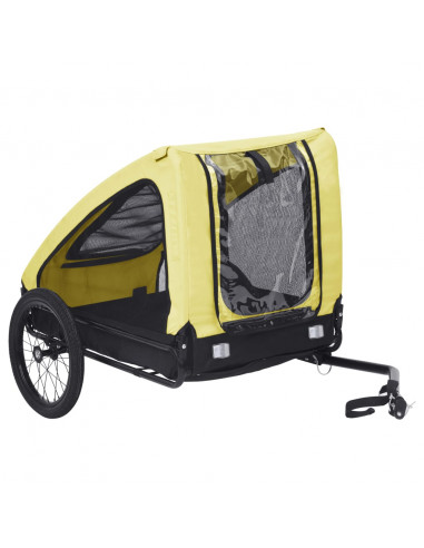 Rimorchio da Bici per Animali Domestici Giallo e Nero