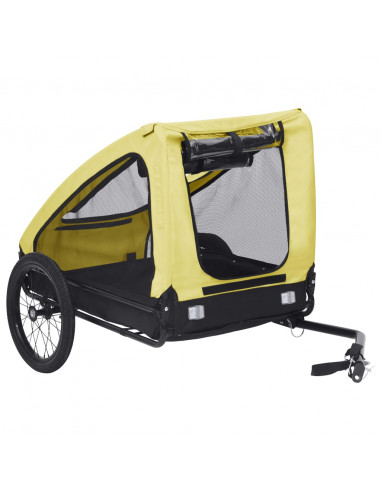 Rimorchio da Bici per Animali Domestici Giallo e Nero