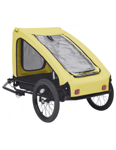 Rimorchio da Bici per Animali Domestici Giallo e Nero