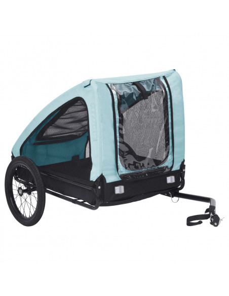 Rimorchio da Bici per Animali Domestici Blu e Nero