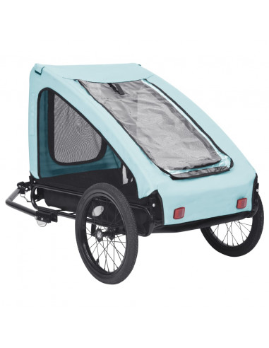 Rimorchio da Bici per Animali Domestici Blu e Nero