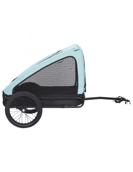 Rimorchio da Bici per Animali Domestici Blu e Nero