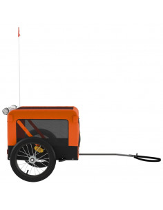 Rimorchio da Bici per Animali Arancione e Nero Oxford e Ferro 2